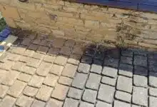 Avant et après le passage du produit nettoyant.