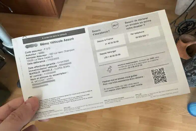 Un Mémo Véhicule Assuré.