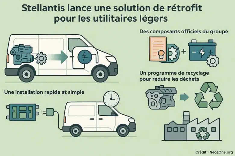 Stellantis propose une solution de rétrofit pour les utilitaires légers. 