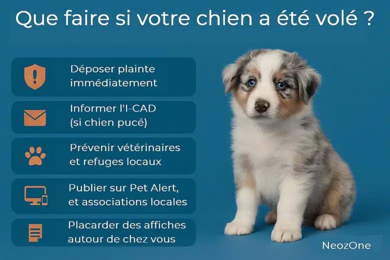 Infographie : que faire en cas de vol de mon chien ?