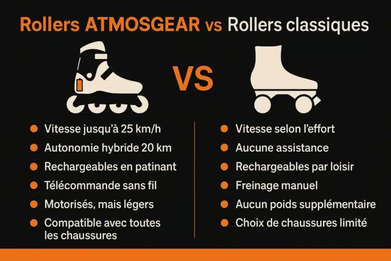 Infographie : Atmosgear contre rollers classiques : le match ! 
