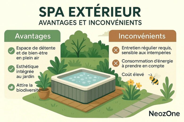 Infographie : quels sont les inconvénients d'un spa d'extérieur.