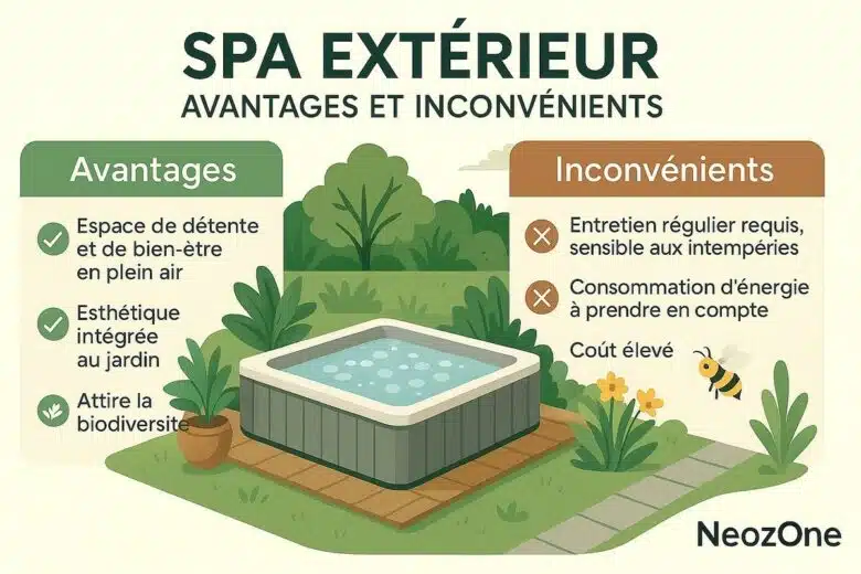 Infographie : quels sont les inconvénients d'un spa d'extérieur. 
