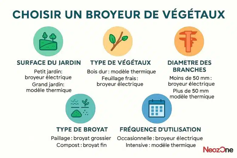 Infographie : comment choisir un broyeur de végétaux ? 