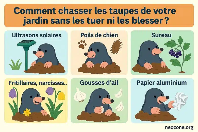Infographie : comment chasser les taupes de votre jardin sans les tuer, ni les blesser ?
