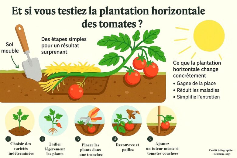 Infographie : memento de la culture des tomates à l'horizontale.