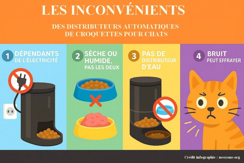 Infographie : quels sont les inconvénients des distributeurs automatiques de croquettes pour chats ?