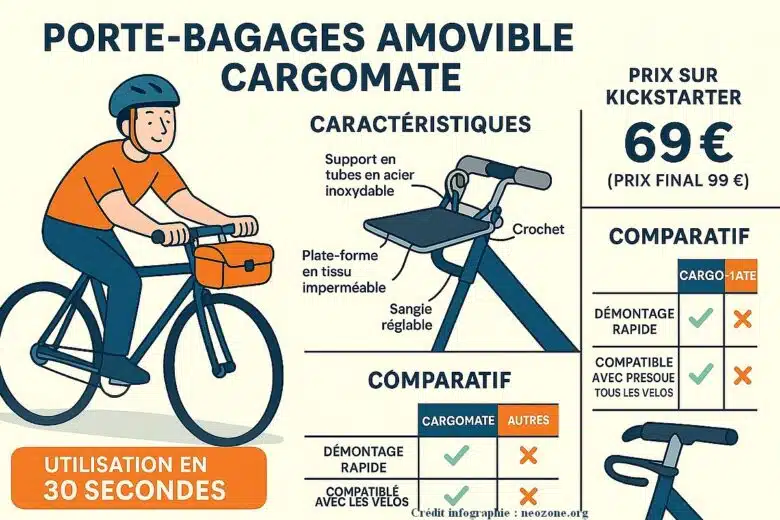 CargoMate : l'invention d'un porte-bagage amovible, en campagne sur KickStarter.