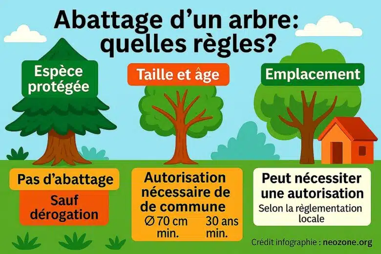 Infographie : puis-je abattre un arbre dans mon jardin sans autorisation ?