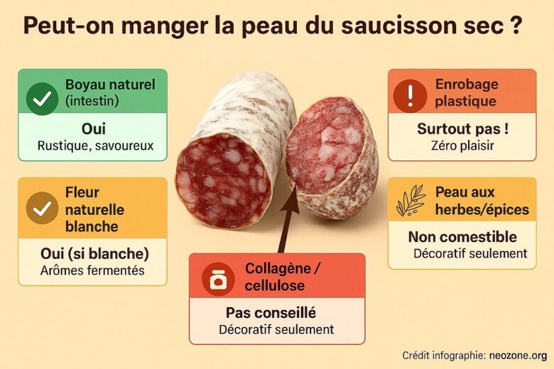 Infographie : peut-on manger la peau du saucisson sec ?