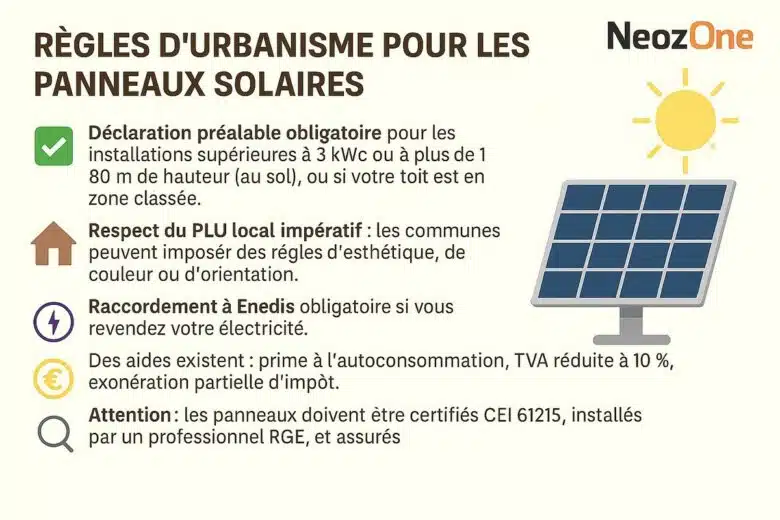 Infographie : quelles sont les règles à respecter pour installer des panneaux solaires ?