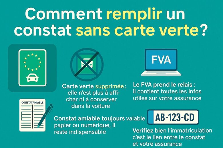 Infographie : comment remplir un constat amiable sans carte verte ?