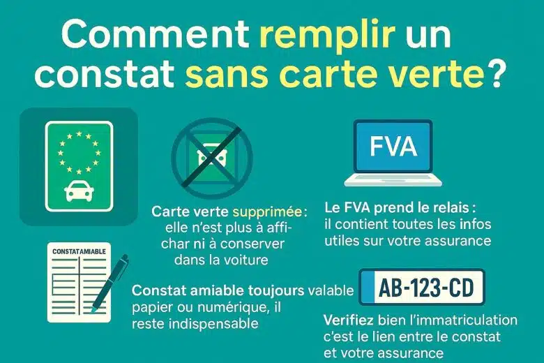 Infographie : comment remplir un constat amiable sans carte verte ?