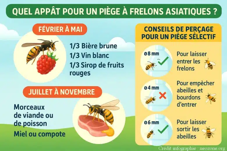 Infographie : tutos et recettes pour un piège à frelon asiatique sélectif et efficace.