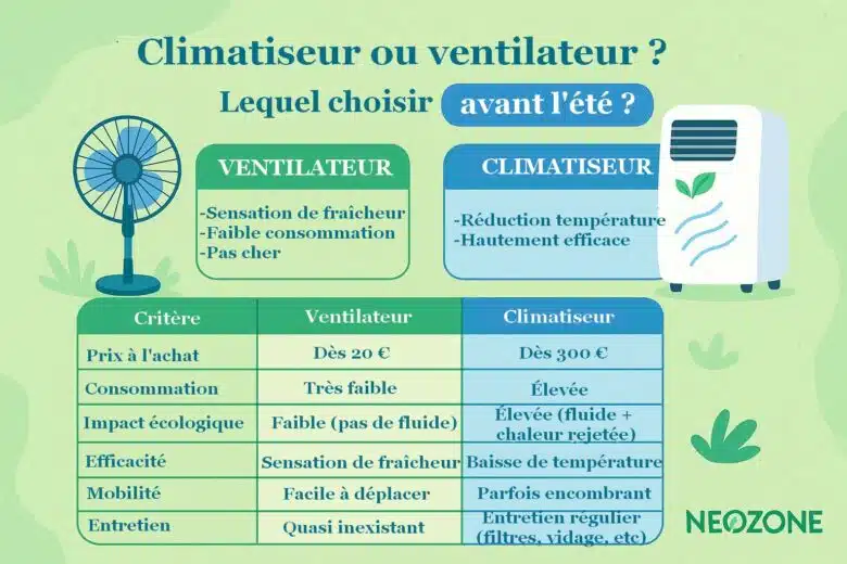 Infographie : ventilateur ou climatiseur, lequel choisrir avant l'été ? 