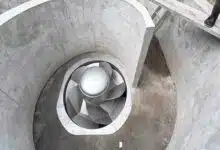 Une turbine vortex avant la mise en eau.
