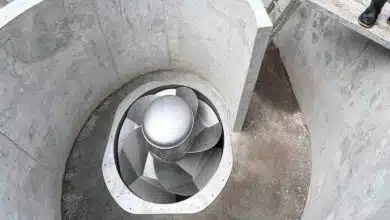 Une turbine vortex avant la mise en eau.