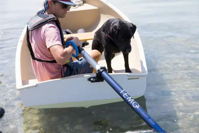Un moteur électrique pour bateau.