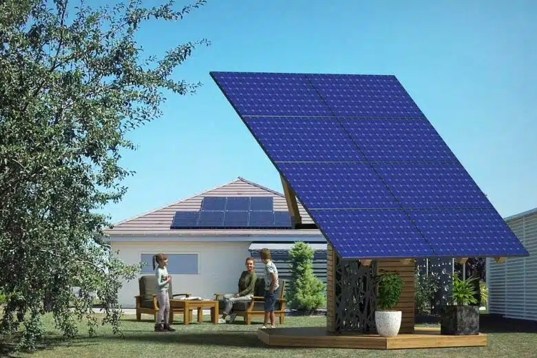 Une pergola photovoltaïque qui s'oriente toujours pour capter l'énergie solaire grâce à un tracker.