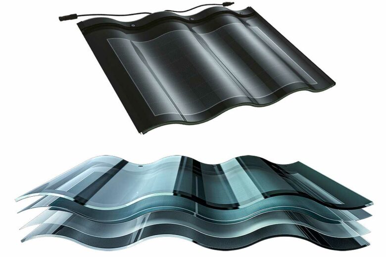 Des tuiles ondulées composées de 5 couches.