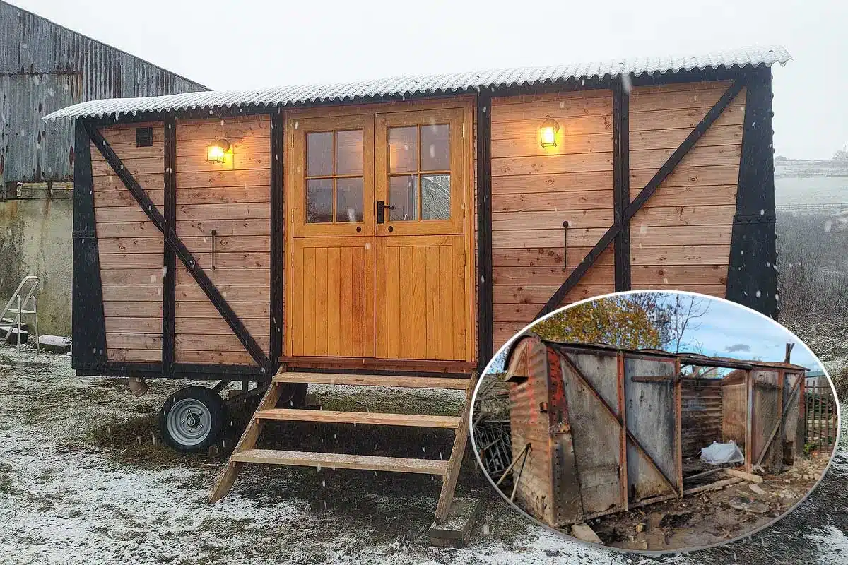 Un vieux wagon transformé en tiny house.
