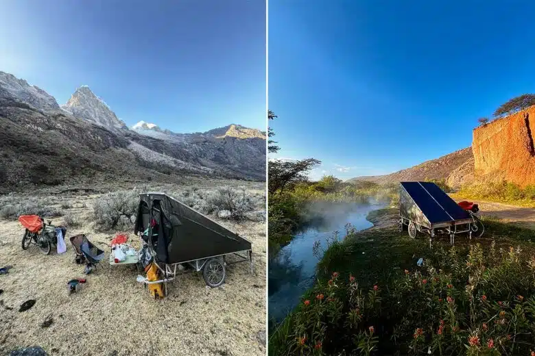 Des remorques posées pour dormir dans de superbes paysages.