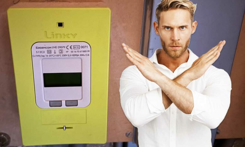 Un homme refuse le compteur Linky.