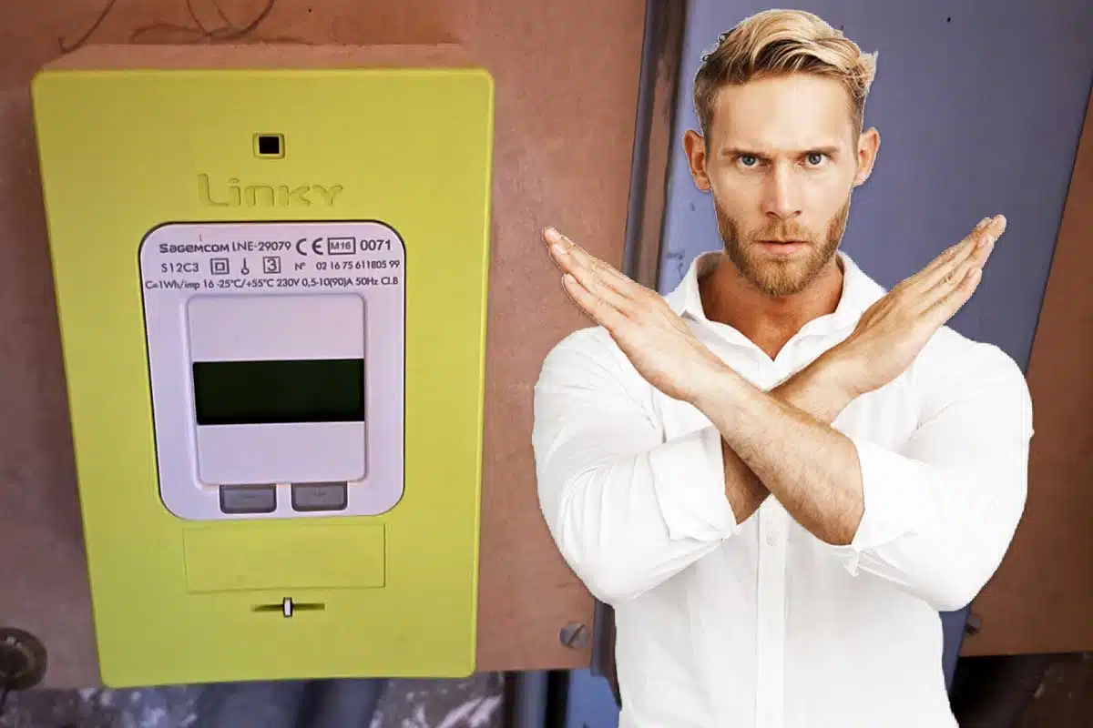 Un homme refuse le compteur Linky.