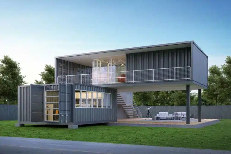 Une maison conteneur atypique et très design.