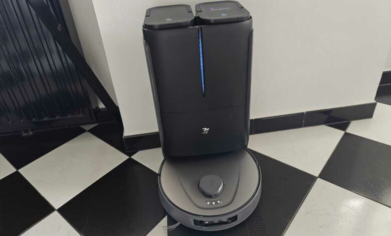 Passez la souris sur l'image pour zoomer 3+ VIDÉO P10 Ultra Robot Aspirateur Laveur avec Serpillière Extensible, 18 000 Pa