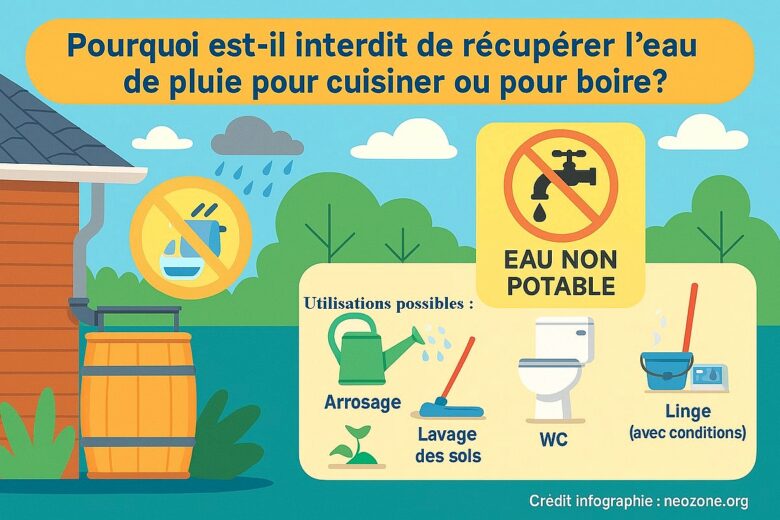 Infographie : pourquoi ne peut-on pas utiliser l'eau de pluie pour boire ou pour cuisiner ?