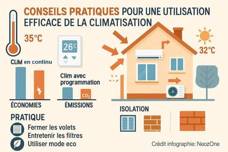 Infographie conseils pratiques climatisation.