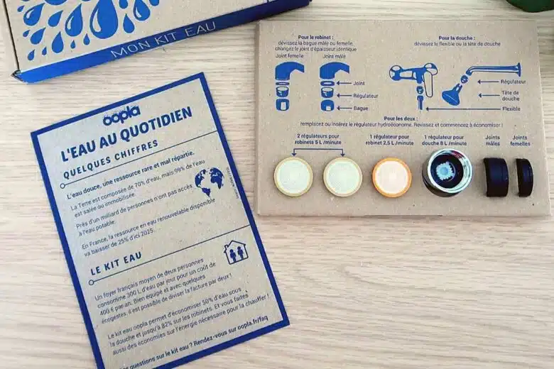 Un kit d'économie d'eau Oopla.
