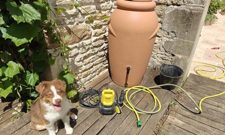Un récupérateur d'eau.