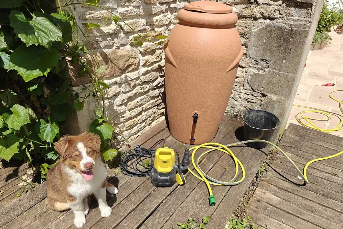 Un récupérateur d'eau.