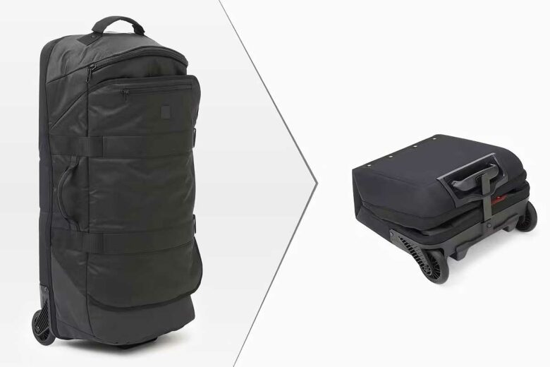 Une valise extensible jusqu'à 85 litres et pliable proposée par Décathlon.