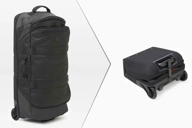 Une valise extensible jusqu'à 85 litres et pliable proposée par Décathlon.