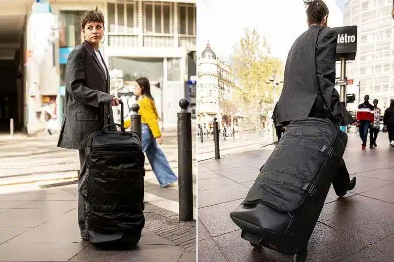 Decathlon propose cette valise extensible jusqu'à 85 litres et pliable à moins de 100 €.