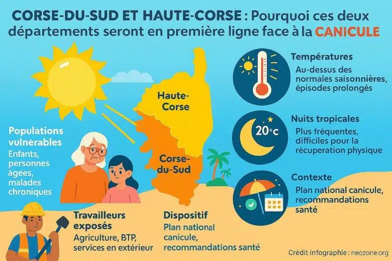 Infographie : quels sont les deux départements français les plus menacés par la canicule ? 