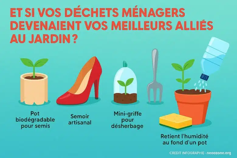 Infographie : 5 objets de récup' pour jardiner sans dépenser un sou !