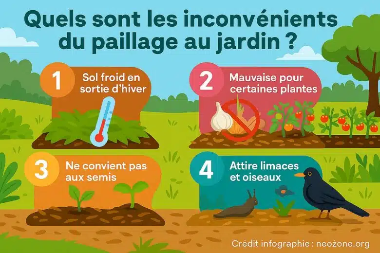 Infographie : quels sont les inconvénients du paillage à connaître avant de vous lancer ?