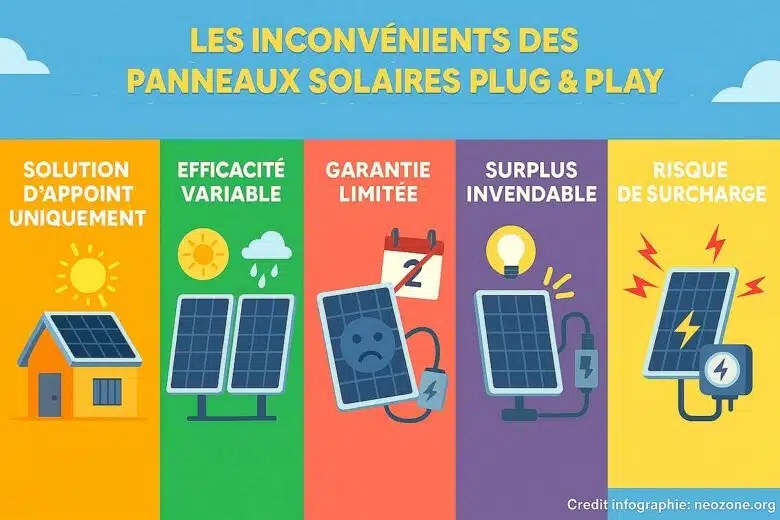 Infographie : quels sont les inconvénients des panneaux solaires Plug & Play que les vendeurs oublient de mentionner ?