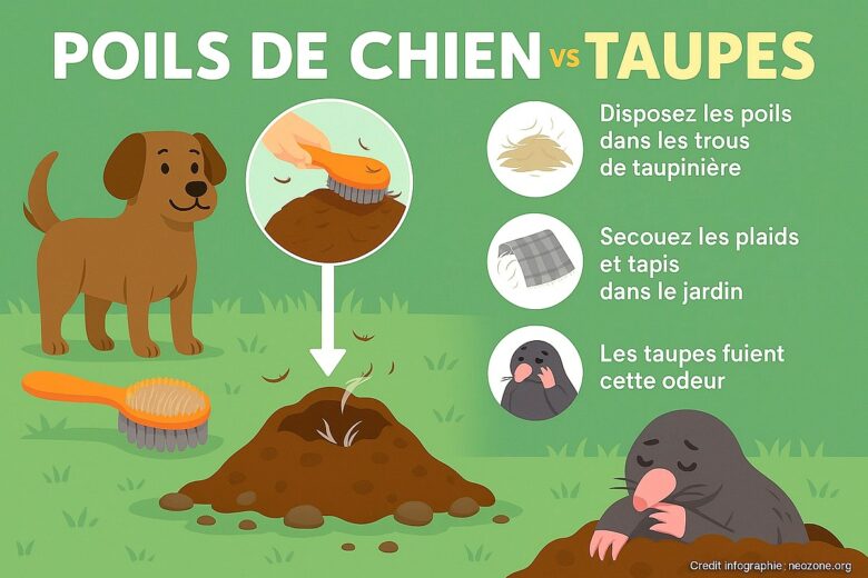 Infographie : les poils de chien seraient-ils le meilleur remède pour éloigner les taupes ?