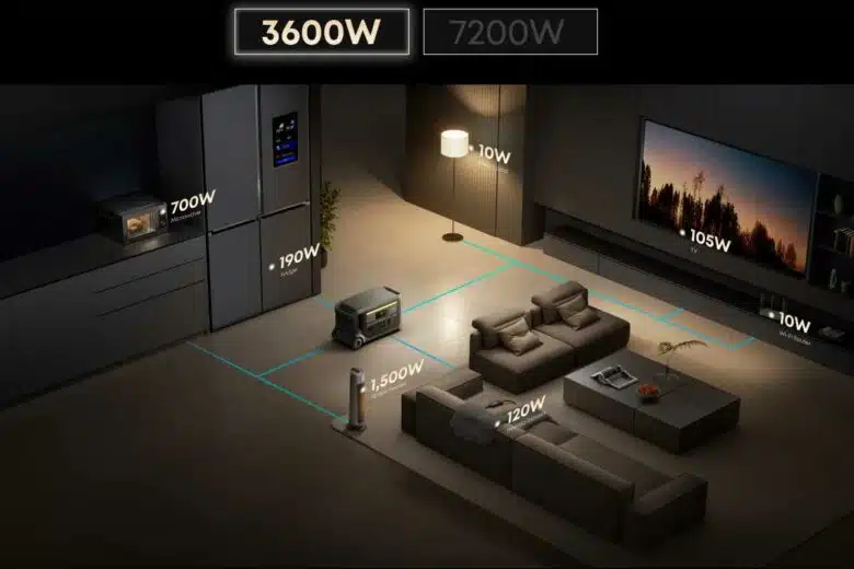 Jusqu'à 3 600 W avec une seule batterie.