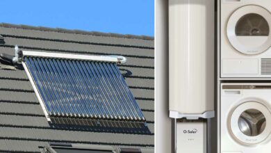 O-Solar propose un kit complet pour l'eau chaude sanitaire comprenant un ballon d'eau chaude de 200 L et une station solaire de 1500 W.