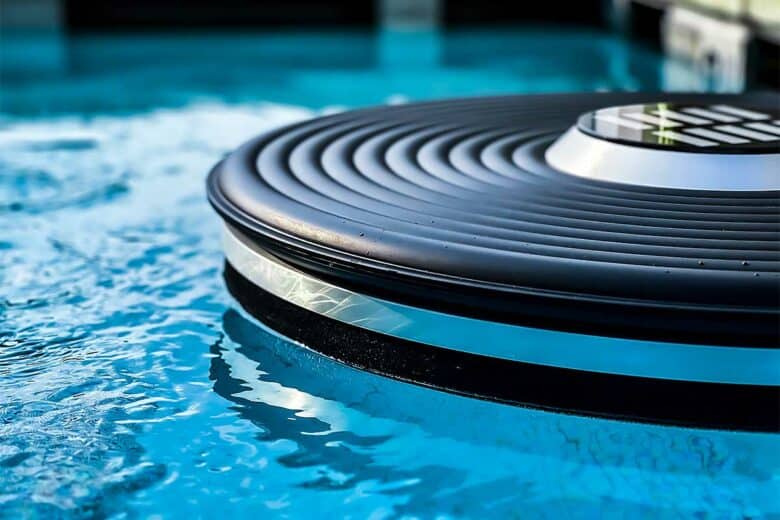 Un Solaqua 28 chauffe l'eau d'une piscine.