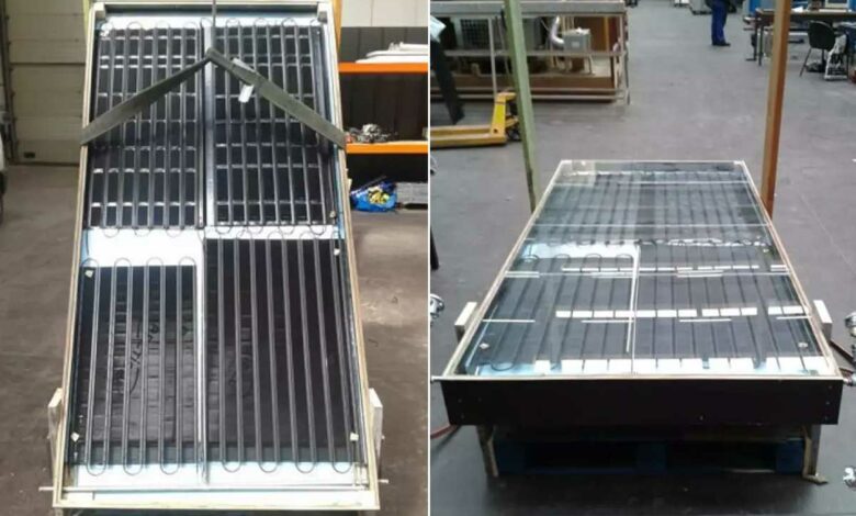 Un chauffe-eau solaire fait maison à partir de matériaux de récupération.