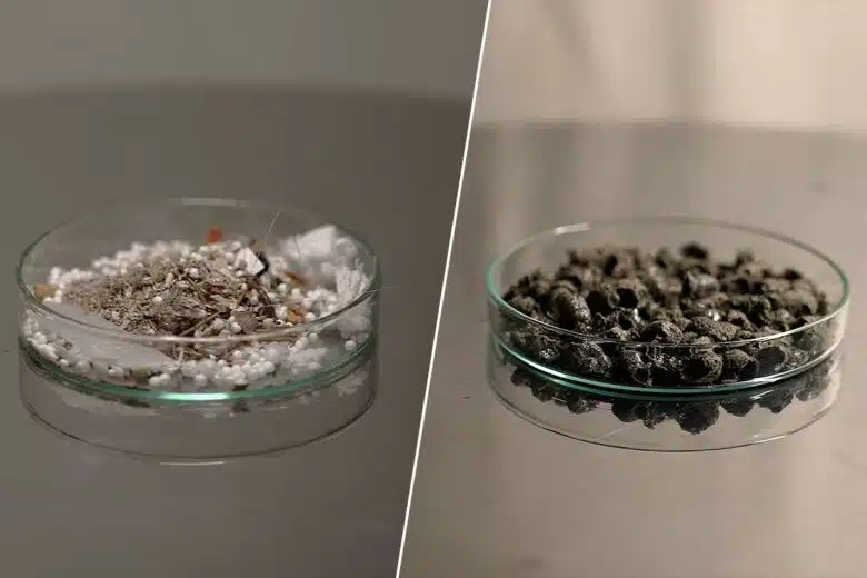 Des déchets vitrifiés et transformés en roche inerte dépolluée par la technologie Heliosand.