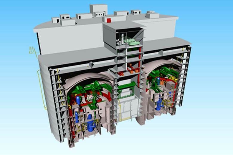 Plans 3D du réacteur nucléaire ACP100 de CNNC.
