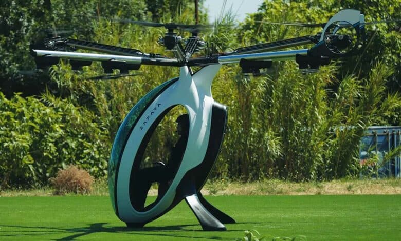 L'aeronef Air Scooter de Zapata Industries pret au décollage.